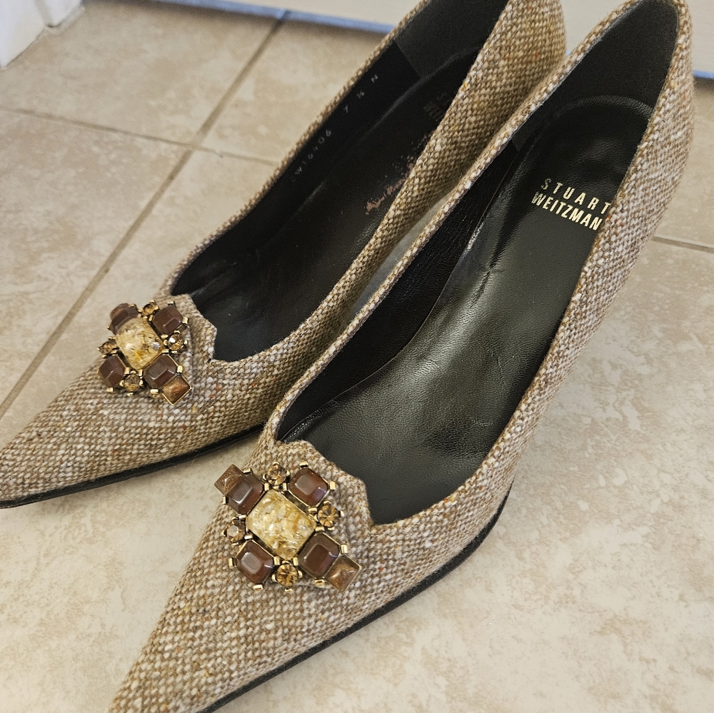 Vintage Tweed Stuat Weitzman Pumps